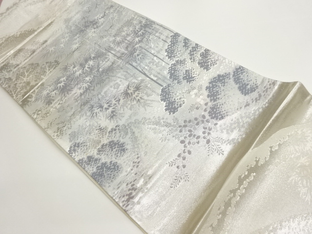 竹林・小径・風景模様織出し袋帯